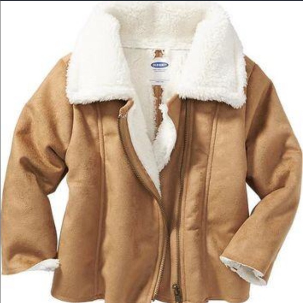 Faux-Suede Sherpa Moto-Jacket