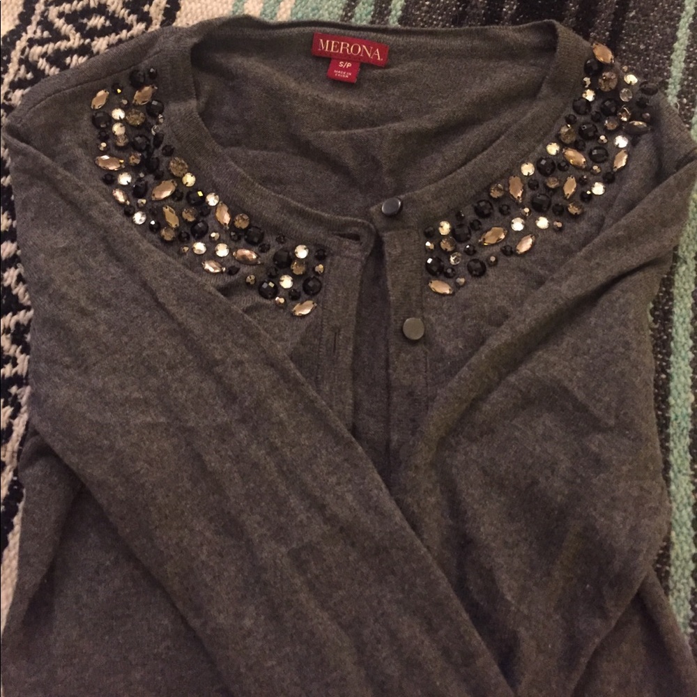 Merona button up beaded cardigan