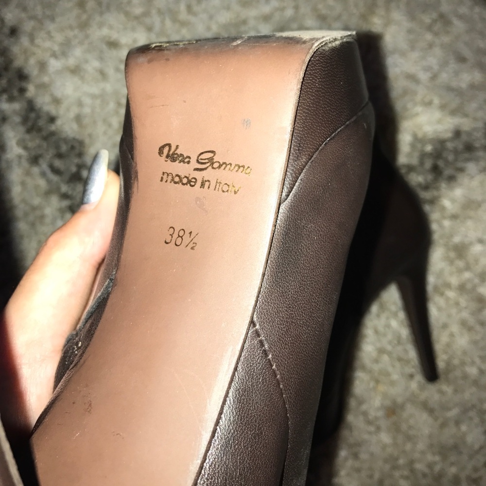 Barney's Brown Leather Platform Ankle Boots - Picture 6 of 8