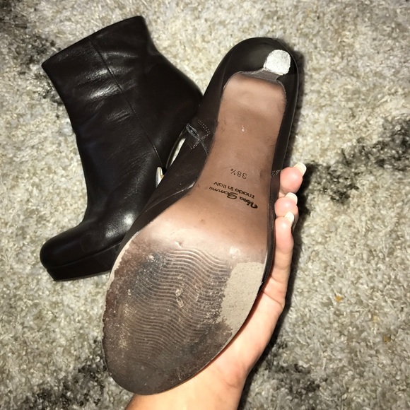 Barney's Brown Leather Platform Ankle Boots - Picture 4 of 8