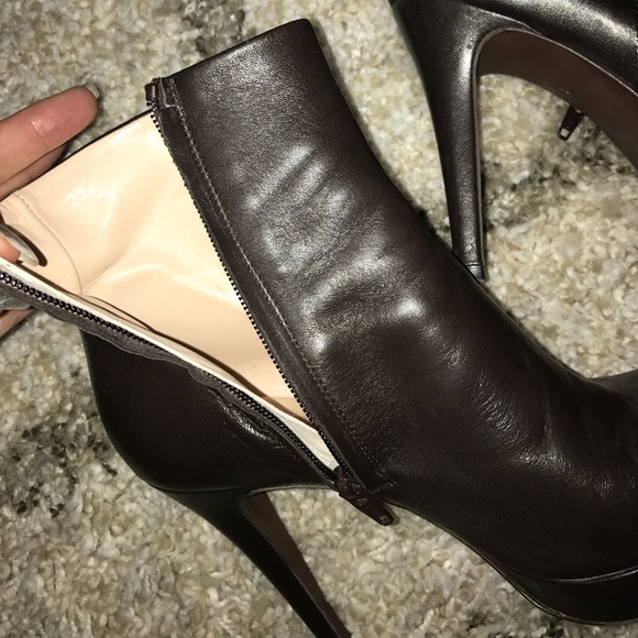 Barney's Brown Leather Platform Ankle Boots - Picture 8 of 8