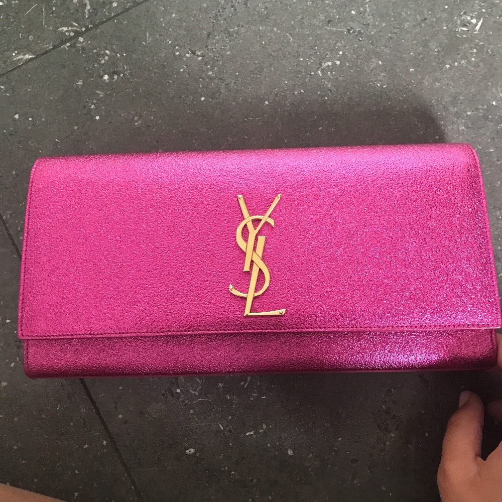 Saint Laurent Metallic Classic Monogramme Clutch