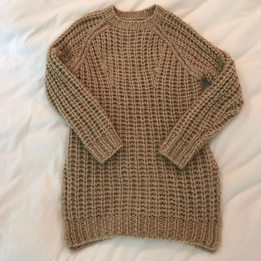 Hand Made Long Cable Knit Sweater