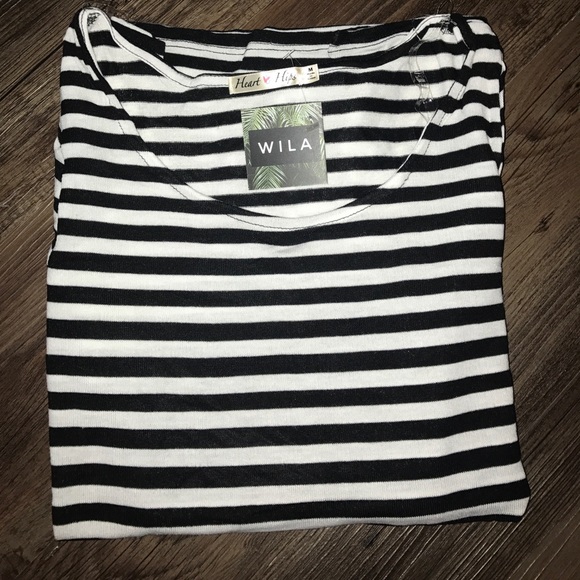 Striped Long Sleeve Top Suede Elbow Patches Girly - Picture 4 of 8