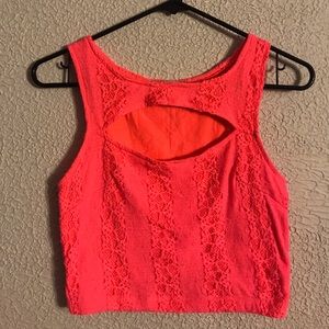 Soft stretchy Crop top with lace detail