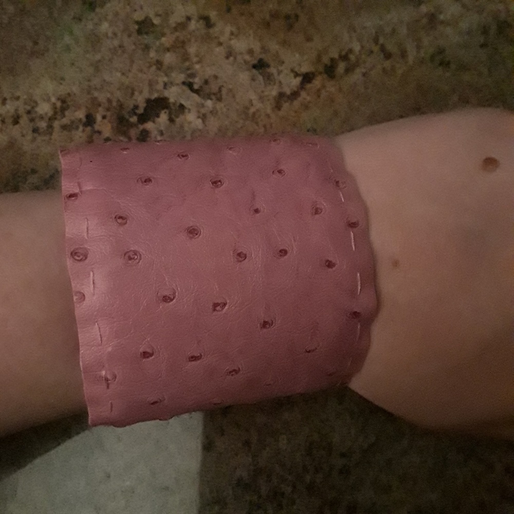 Pink Ostrich Cuff
