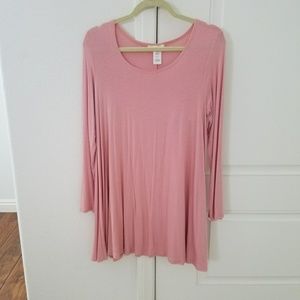 Pink long sleeved a-line dress