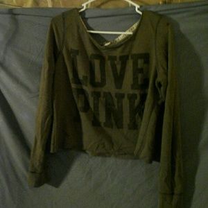 Cropped love pink sweatshirt