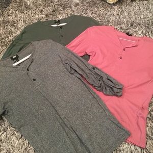 (3) H&M men's Henley
