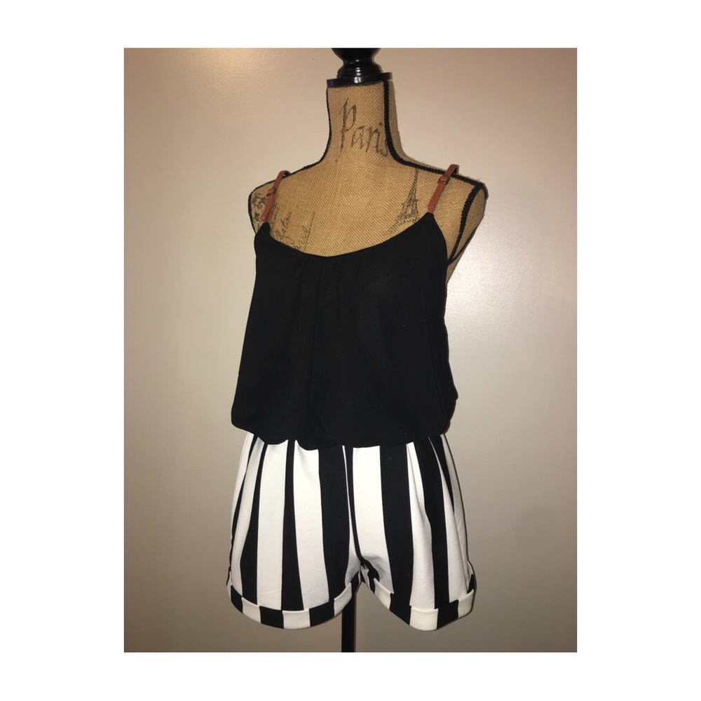 Black and white romper