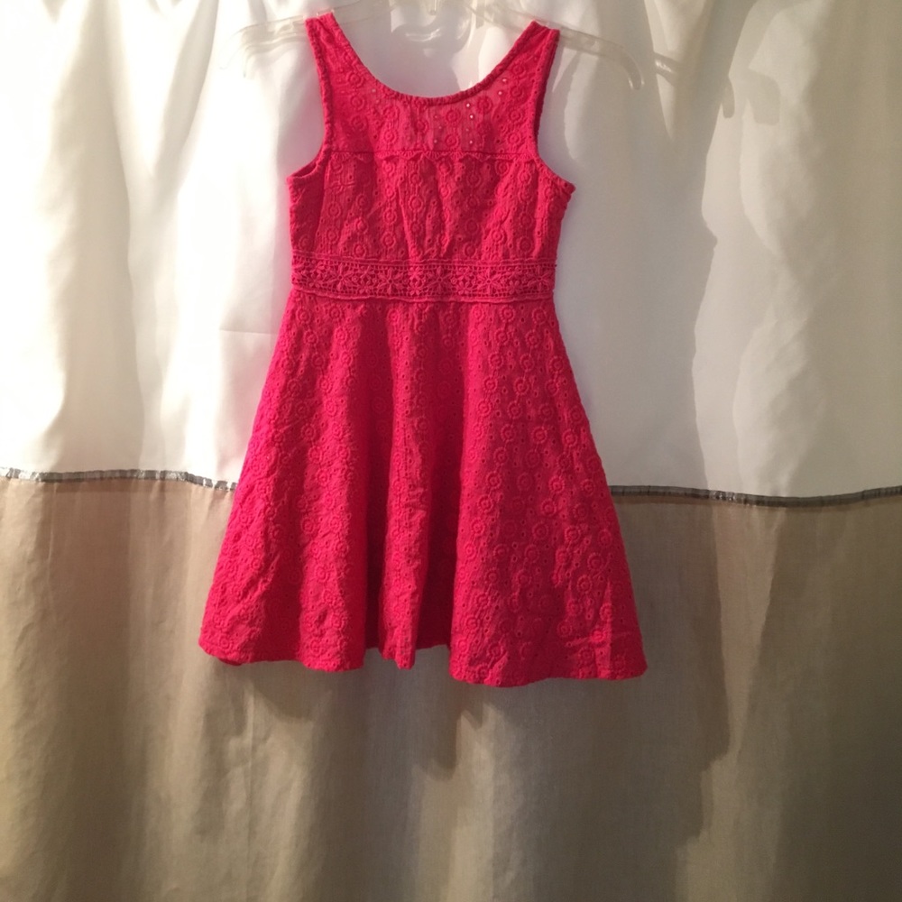 Guess kids pink lace dress size 7