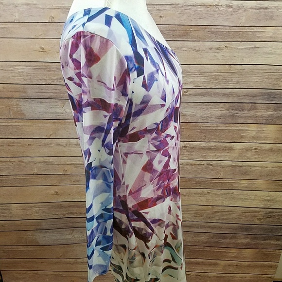 ASOS One Shoulder Abstract Dress Size 14 - Picture 3 of 5