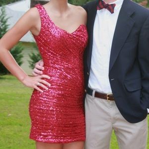 PRICE DROP - Ruby red La Femme cocktail dress