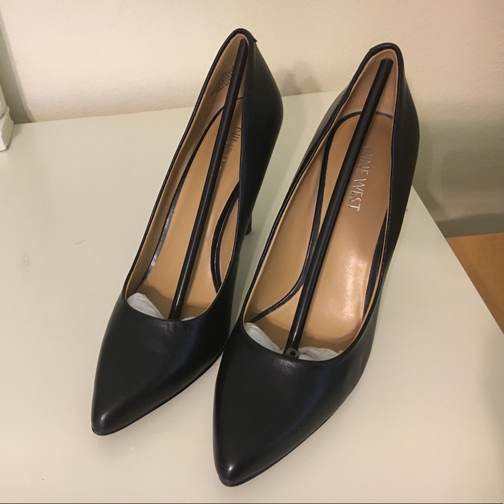Nine west leather heels almost new
