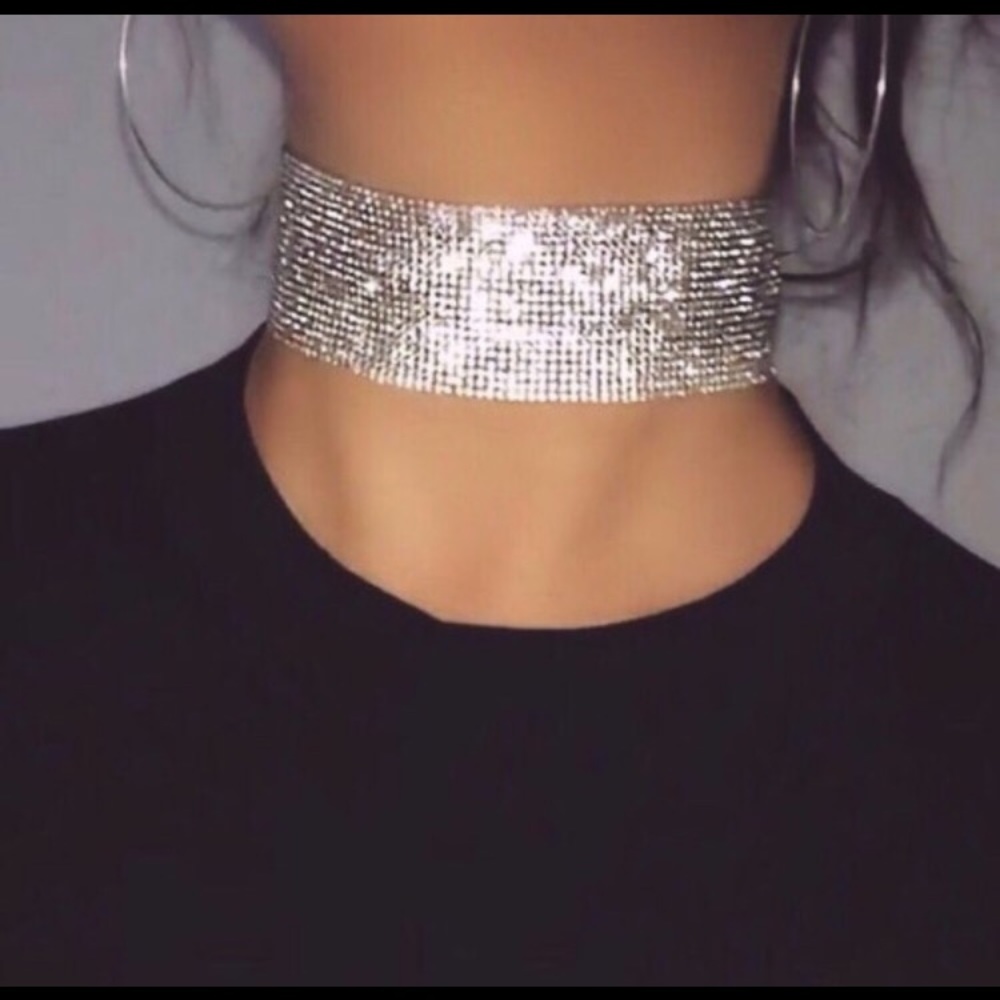 Diamond studded chokers