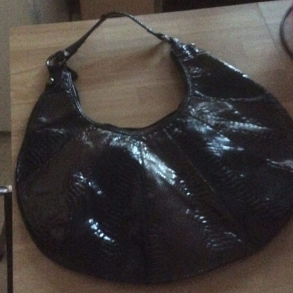 Black/Brown Patten Leather Bag