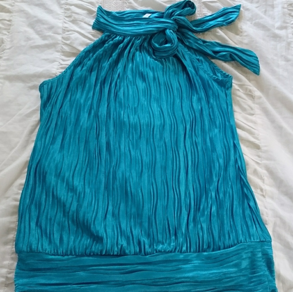 Beautiful Turquoise Blouse with Side Bow