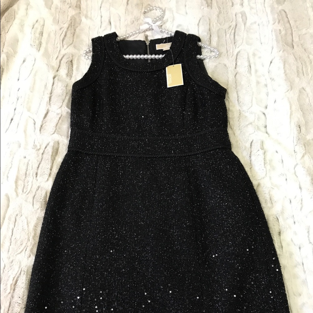 Black dress with black sequence