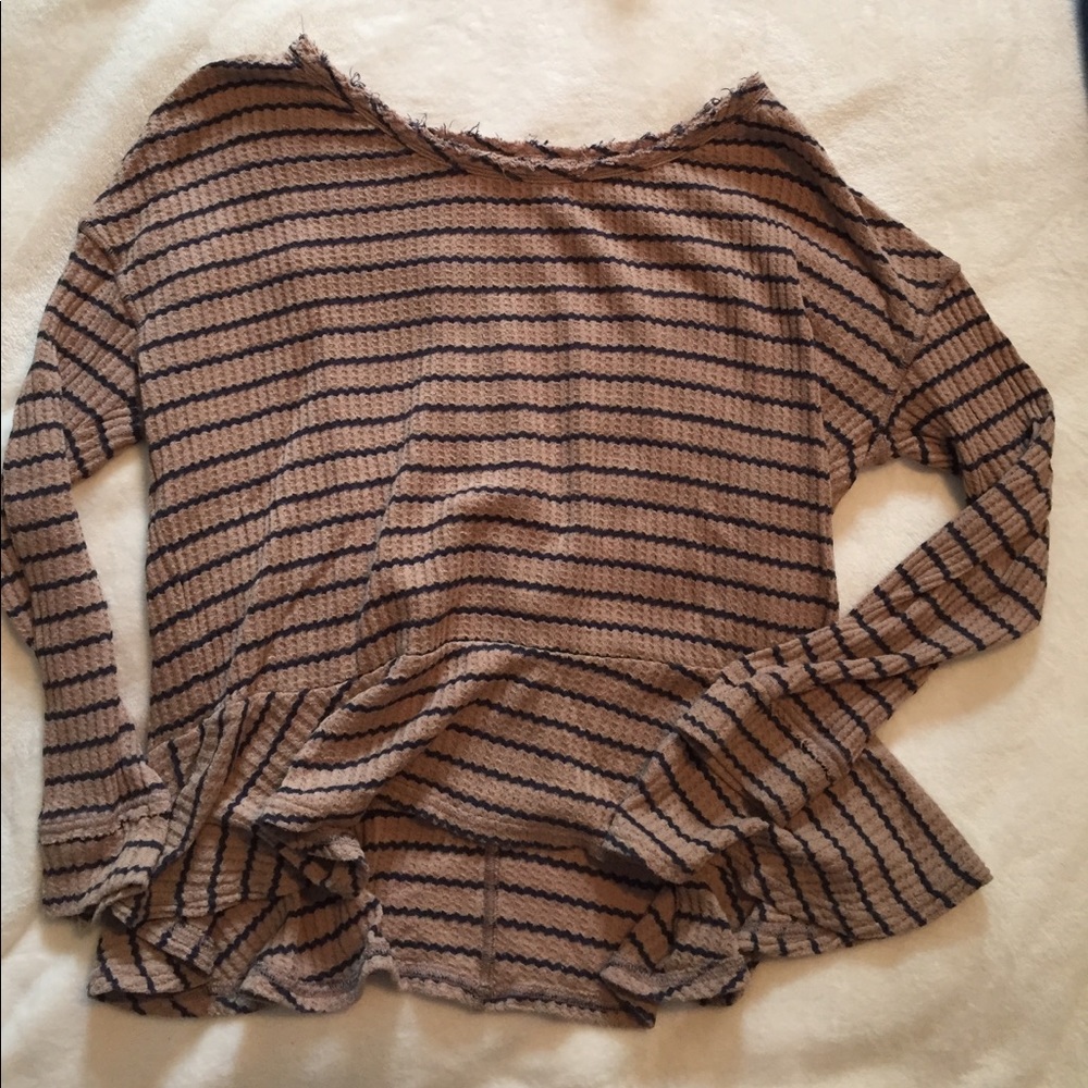 We the free peplum waffle long sleeve