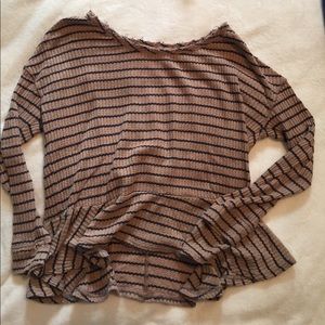 We the free peplum waffle long sleeve