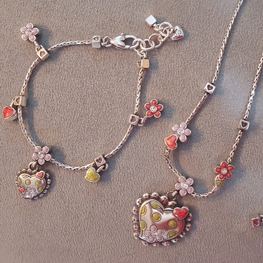 BRIGHTON Hearts and Flowers Necklace & Bracelet