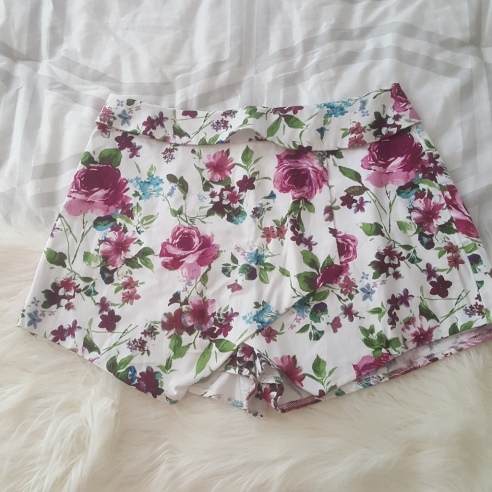 Apricot asymetrical shorts