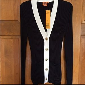 Tory Burch Navy/white cardigan