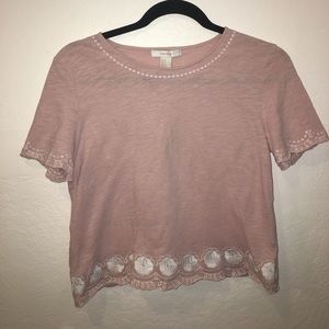 Floral Embroidered Boxy Tee Forever 21