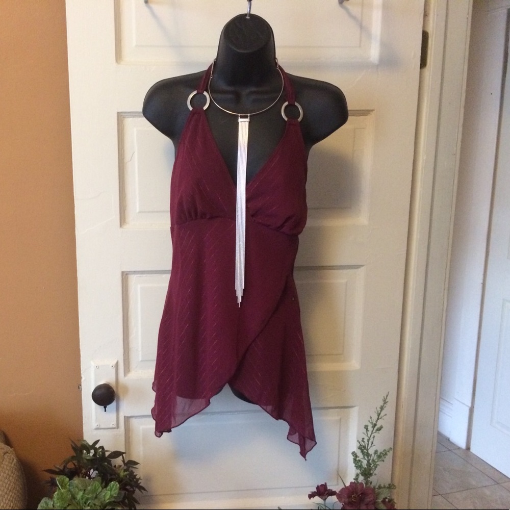 Woman size m Burgundy halter tank top sexy
