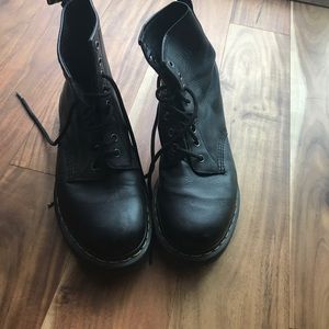 Black leather Dr. Martens boots