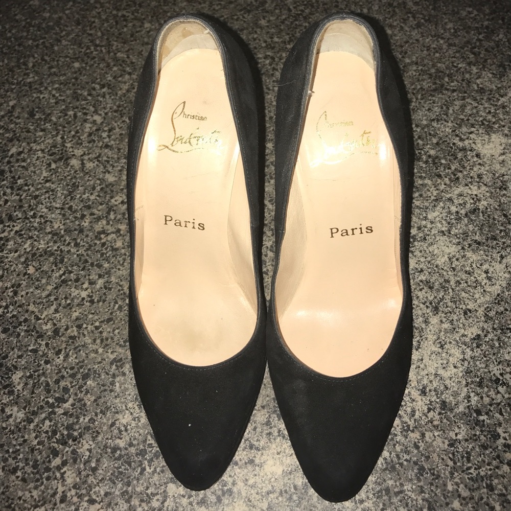 Christian Louboutin black suede platform pumps - Picture 3 of 8