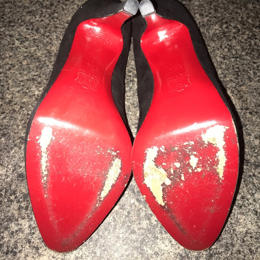 Christian Louboutin black suede platform pumps - Picture 4 of 8