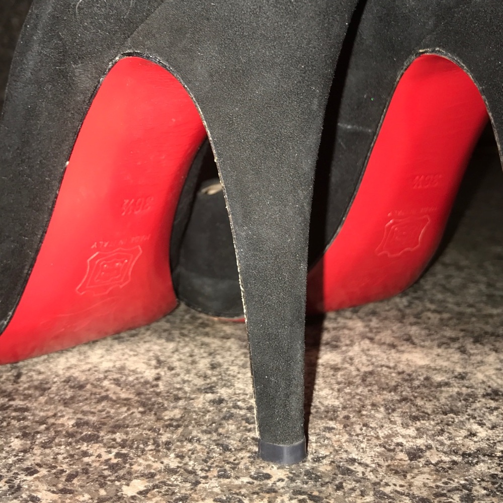 Christian Louboutin black suede platform pumps - Picture 5 of 8