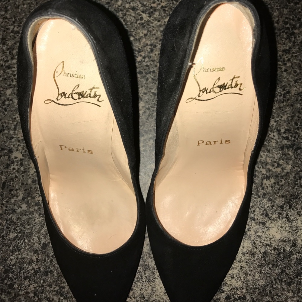 Christian Louboutin black suede platform pumps - Picture 6 of 8