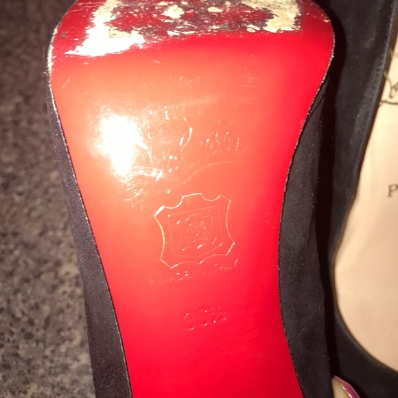 Christian Louboutin black suede platform pumps - Picture 7 of 8