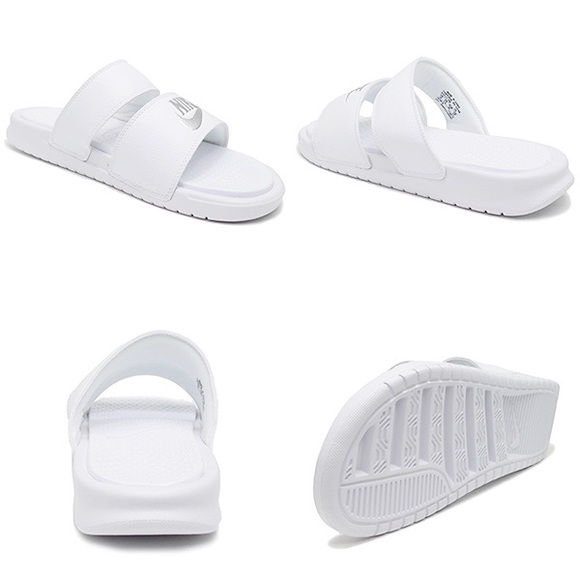 Nike Shoes - Nike Benassi Duo Ultra Slide White Metallic Silver