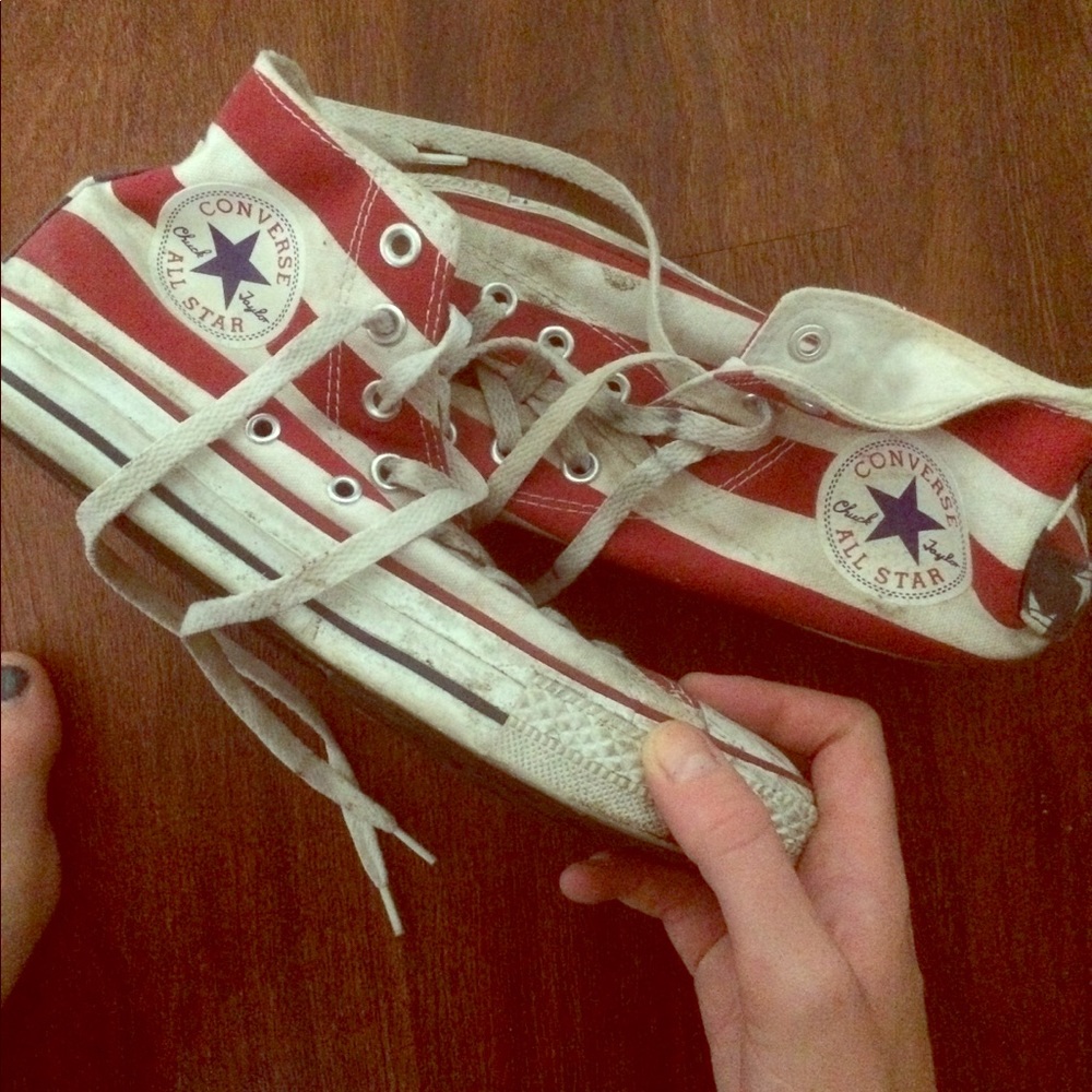 American flag hi top converse