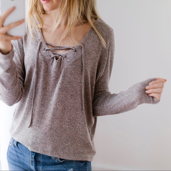 Lace Up Comfy LS - Picture 5 of 6