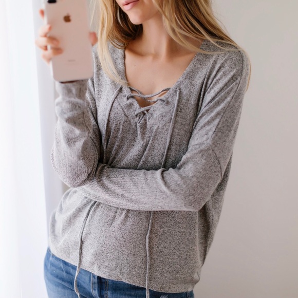 Lace Up Comfy LS - Picture 3 of 6