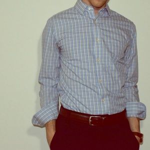 Banana Republic Blue Plaid Dress Shirt