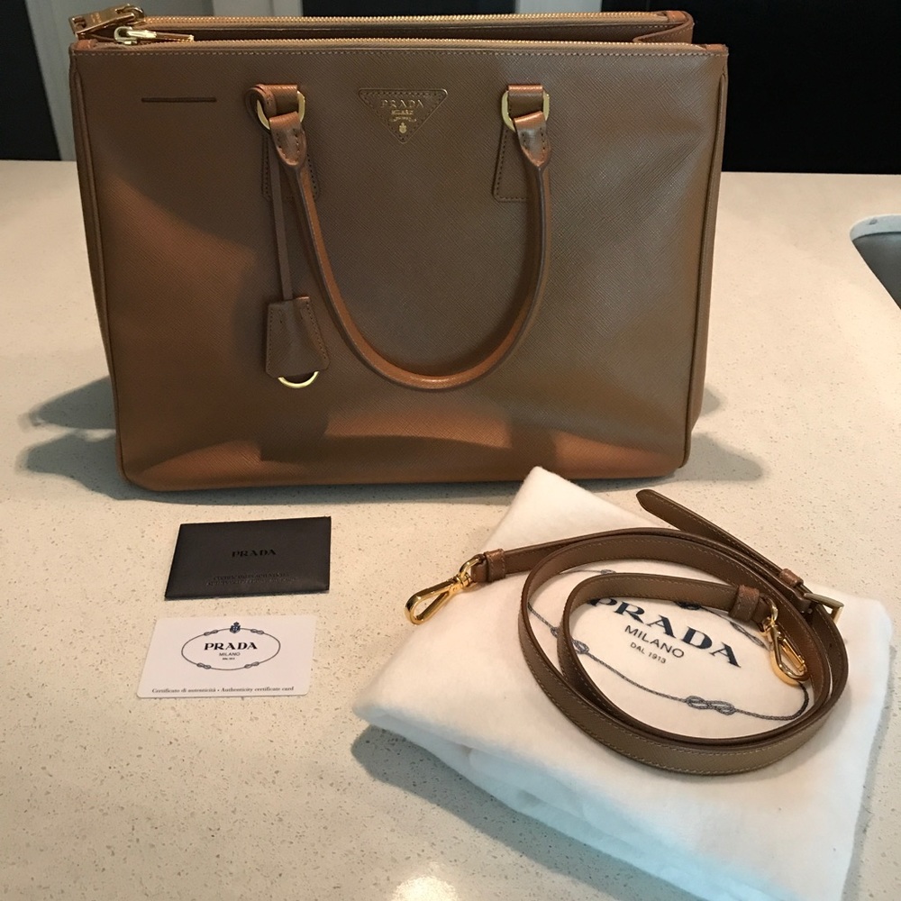 Prada Saffiano Large Lux Double Zip Tote