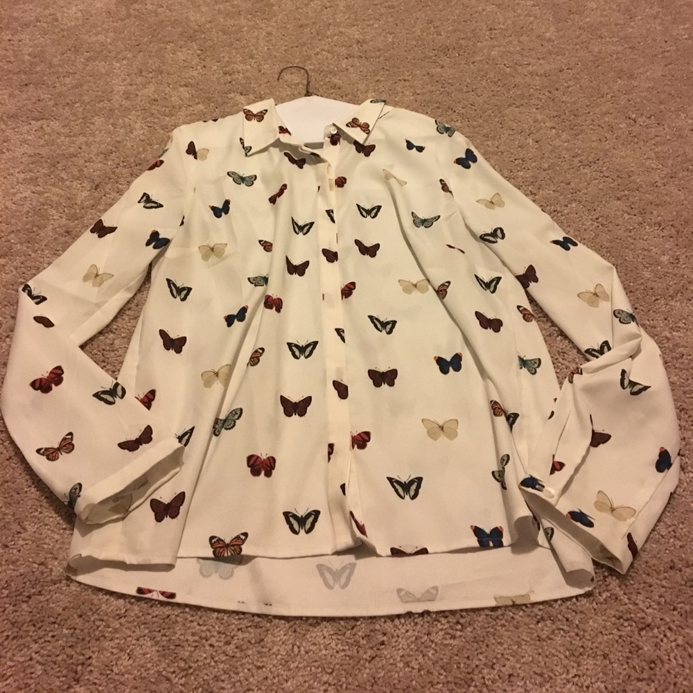 Butterfly print blouse