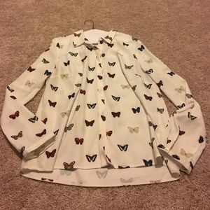 Butterfly print blouse