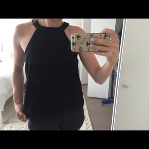 High neck black Monteau top