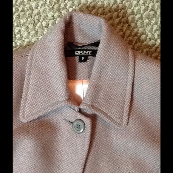 DKNY Pink and gray wool  structured Coat UNWORN - Picture 6 of 7