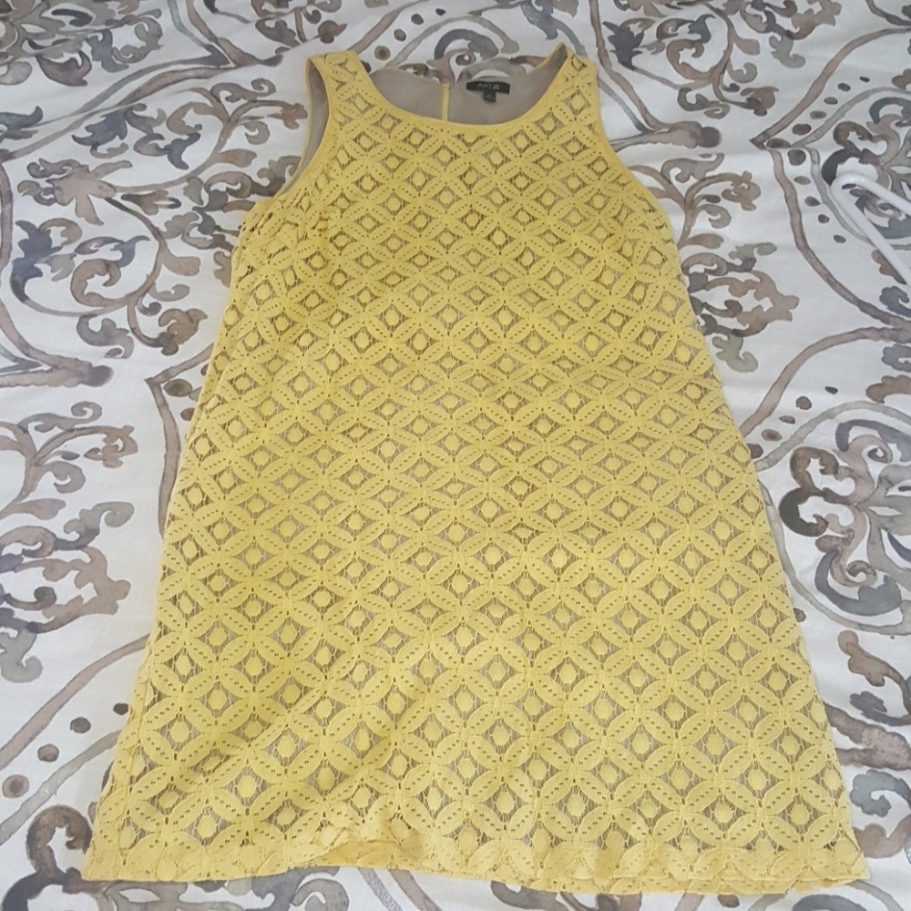 Yellow and nude dress