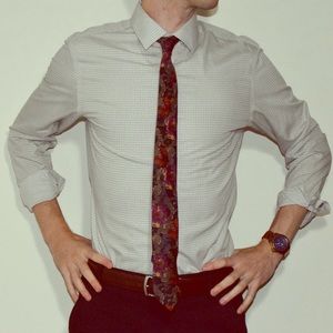 Banana Republic, Brown Geometric Dress Shirt