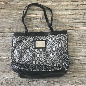 Betsey Johnson Silver Leopard Print Tote