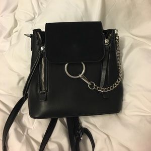 Black chain mini backpack