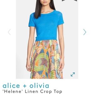 Alice+Olivia 'Helene' Linen Crop Top